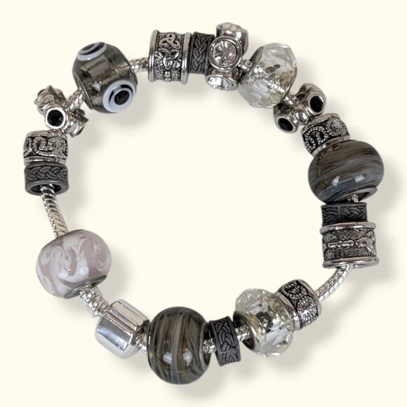 Locking Metal Charm Bracelet & 18 Charms - Picture 2 of 6